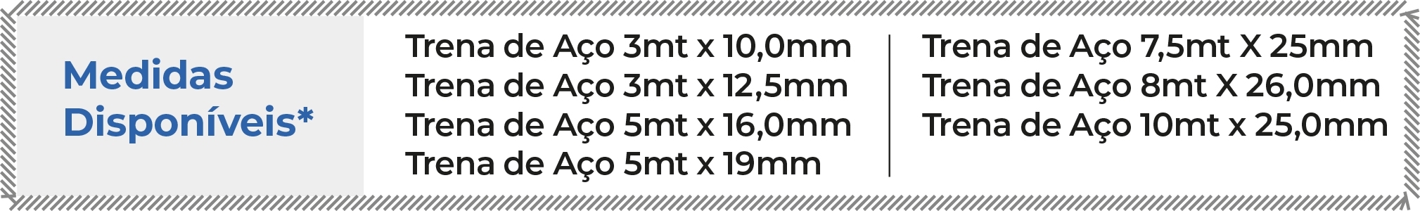 Trena de Aço - Kiferro - Comércio de Ferro e Aço
