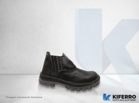 Botina Couro Bidens. com Elástico Bico PVC