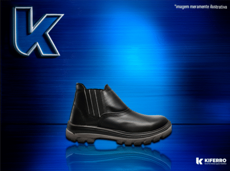 Botina Couro Bidens. com Elástico Bico PVC