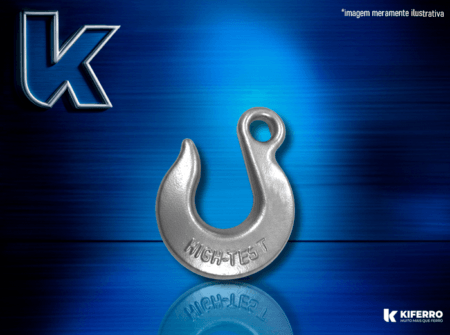 Gancho de Aço c/ olhal s/ Trava 800KG 1/4 