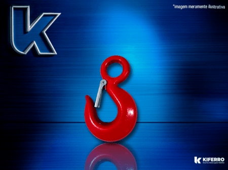 Gancho de Aço c/ olhal c/ Trava 1500KG 3/8*