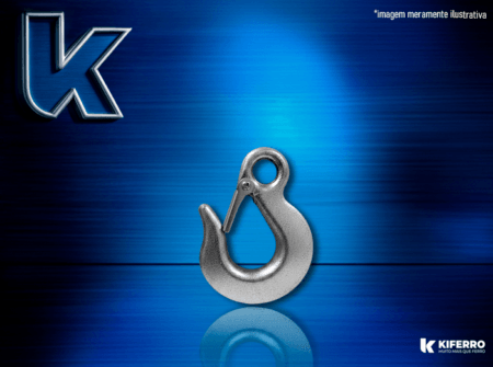 Gancho de Aço c/ olhal c/ Trava 800KG 1/4  