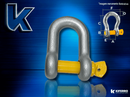 Manilha Reta G210 – 1″ Industrial 8,5Tn 