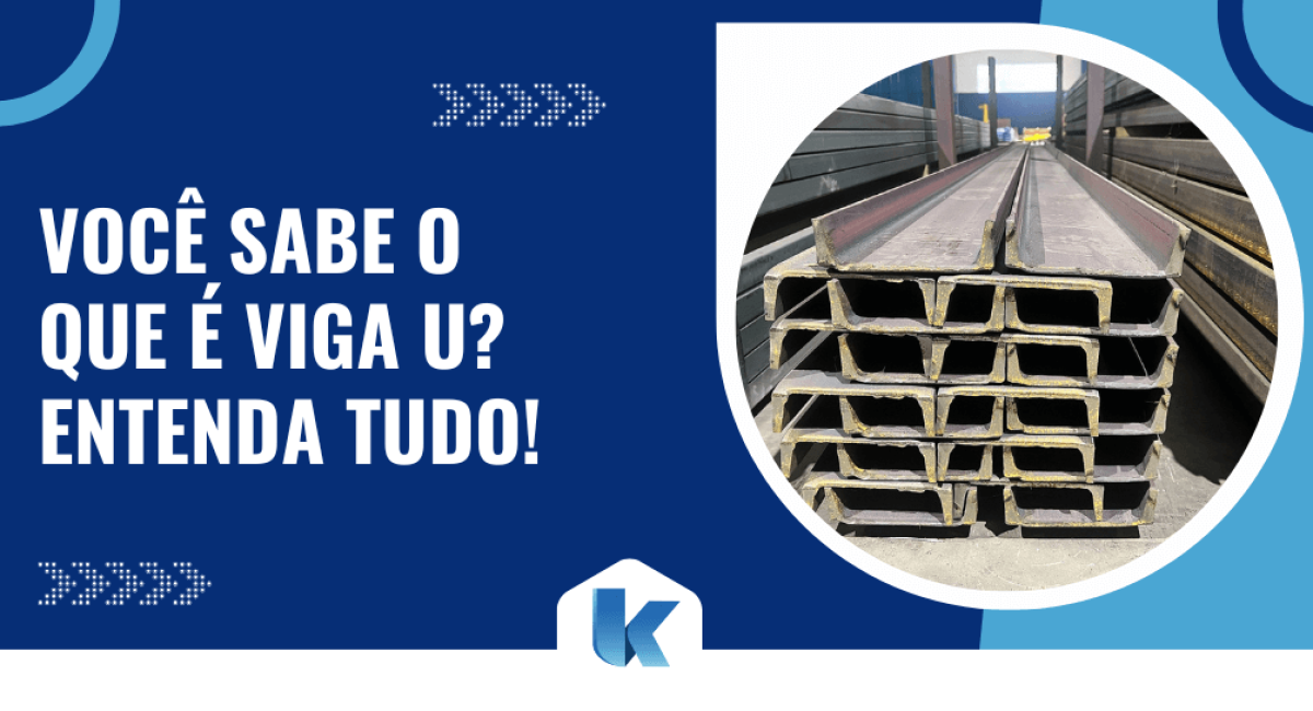 Imagem de vigas U empilhadas em estrutura metálica, ilustrando o que é uma viga U ou perfil U e suas aplicações na construção civil.