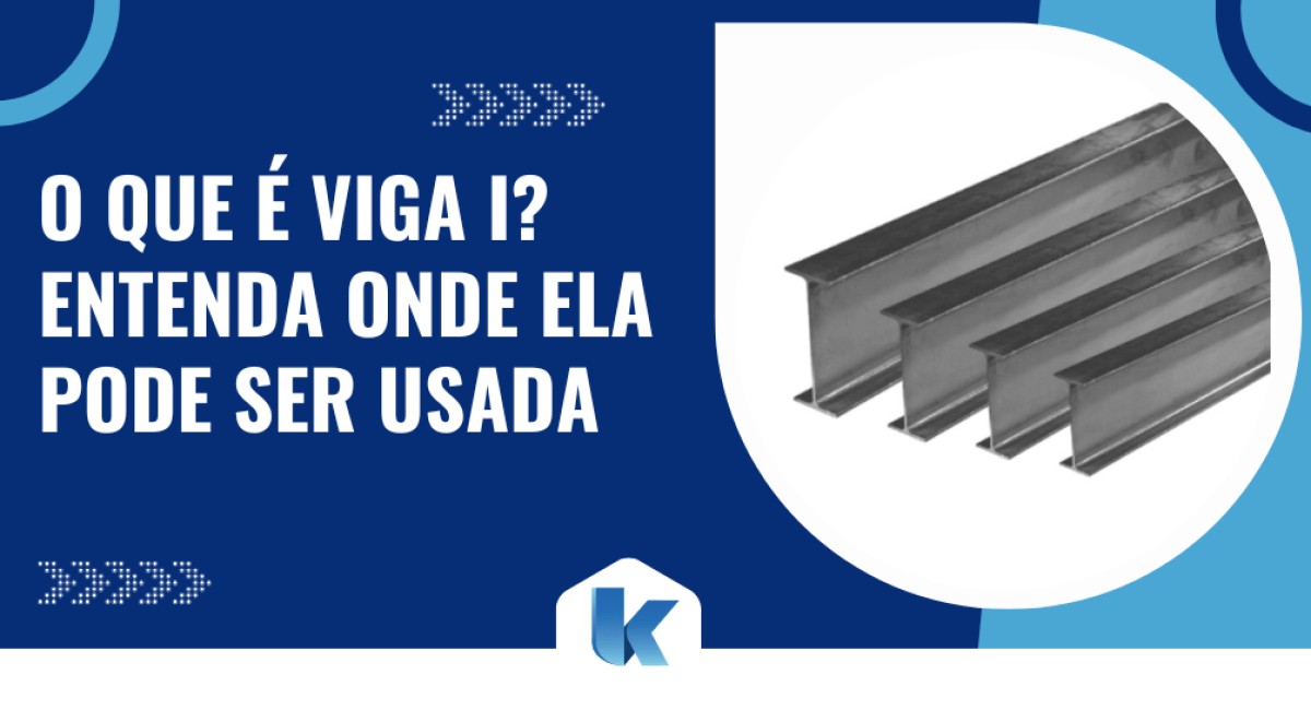 Ilustração com perfis metálicos estruturais explicando o que é Viga I e onde esse tipo de viga de aço pode ser utilizado na construção civil.