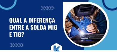 Imagem ilustrativa com soldadora em ação e destaque para o tema qual a diferença entre a solda MIG e TIG, mostrando o processo de soldagem metálica.