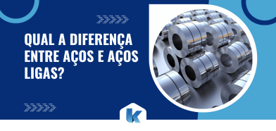Imagem com bobinas metálicas brilhantes ao lado do título em destaque que pergunta qual a diferença entre aços e aços ligas em aplicações.