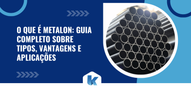 Capa ilustrada do guia sobre o que é metalon, com tubos metálicos redondos e título sobre tipos, vantagens e aplicações do material.